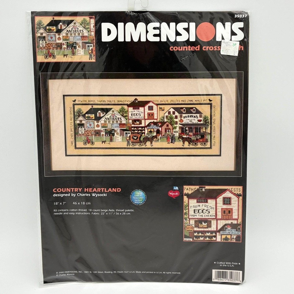 Dimensions Country Heartland Cross Stitch Kit Charles Wysocki 35037 Vtg New